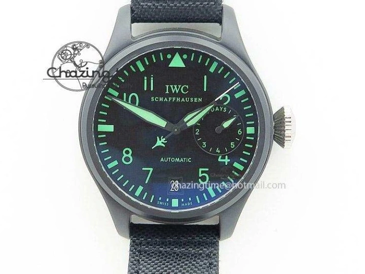 MIROTIME 0223 Pilot IW326901 Real Ceramic MK 1:1 Best Edition Black Dial On Nylon Strap MIYOTA FastDry 7126